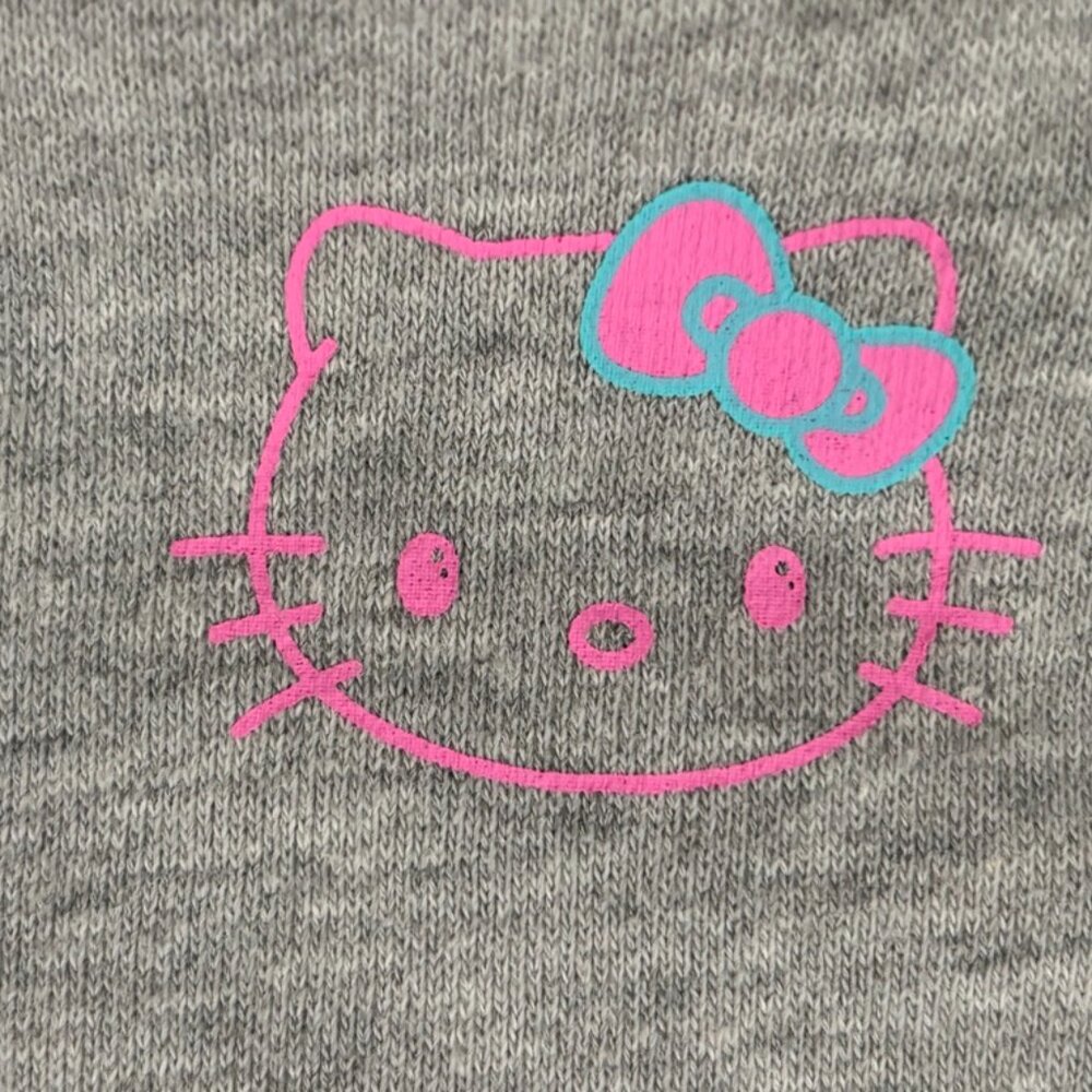 🎀 Hello Kitty x Shoe Palace Embossed Sweatshirt XS Gray Minimal Sanrio Crewneck - Picture 2 of 15